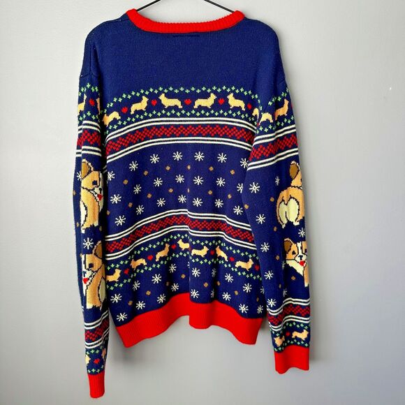 Geeknet Corgi Dog Holiday Ugly Funny Christmas Sweater Adult 2X - Picture 7 of 7